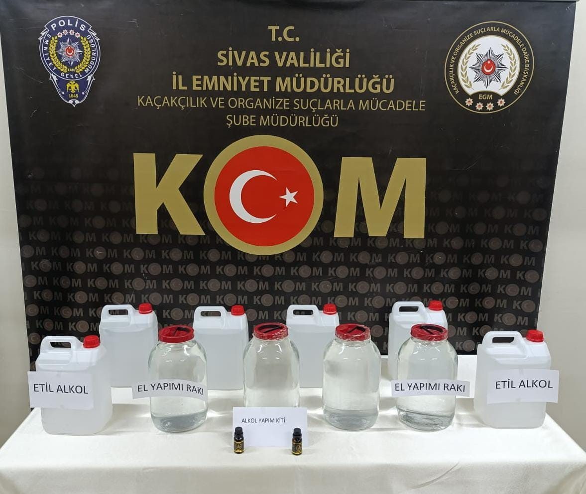 Sivas’ta kaçak içki operasyonu