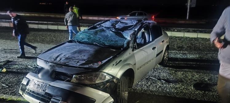 Kontrolden çıkan otomobil takla attı: 2 yaralı