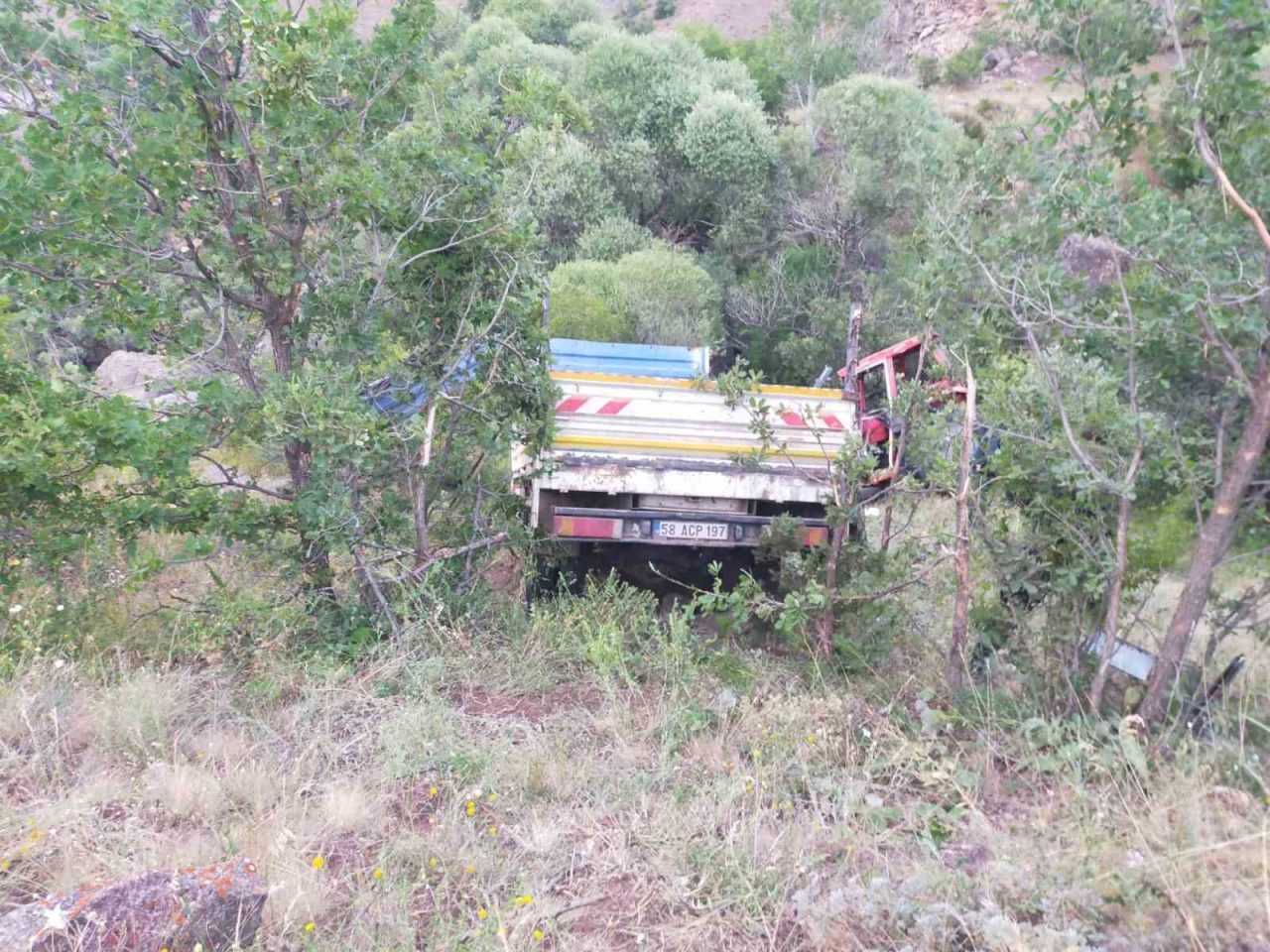 Sivas’ta kamyonet şarampole uçtu: 3 kişi yaralandı