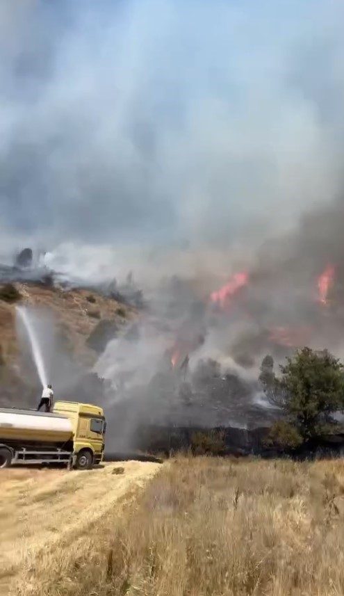 Sivas’ta ağaçlık alanda yangın çıktı, ekiplerin müdahalesi sürüyor